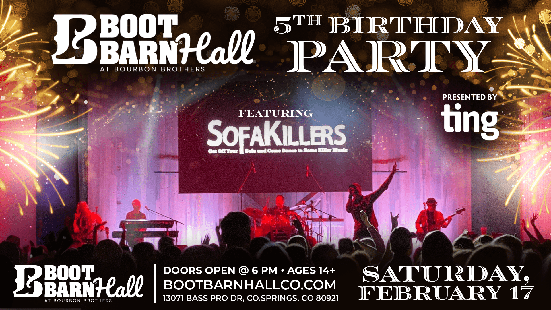Tickets for Boot Barn Hall's Birthday Bash feat. Sofakillers! in Colorado Springs from ShowClix