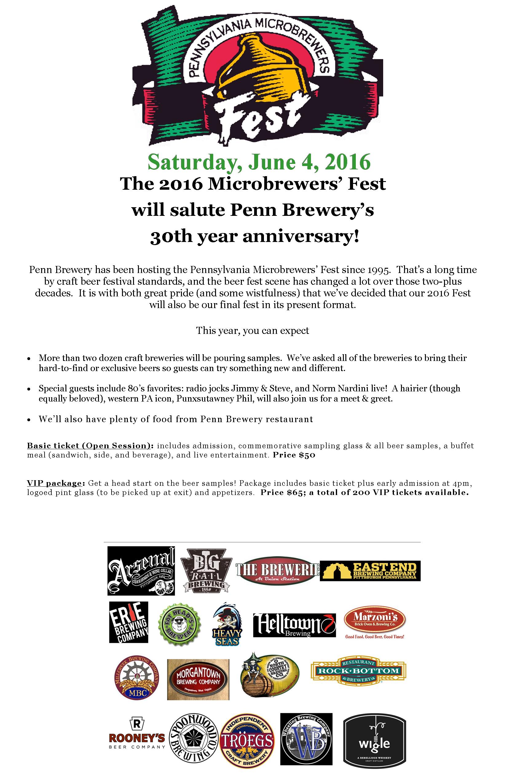 Tickets for PA Microbrewers Fest 2015