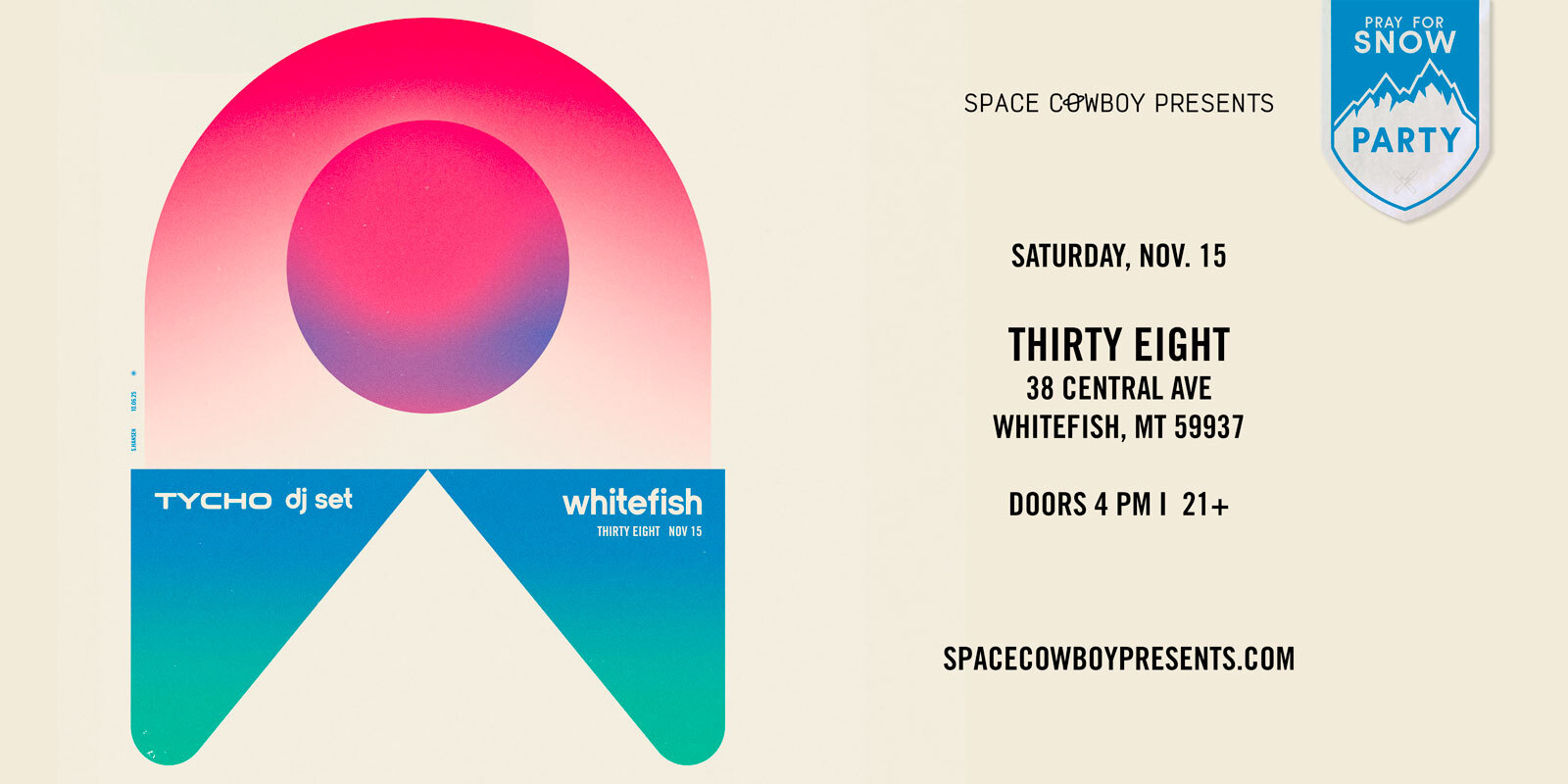 Tickets for Space Cowboy Presents TYCHO (DJ set) at The Thirty Eight in Whitefish, Montana in Whitefish from Showclix