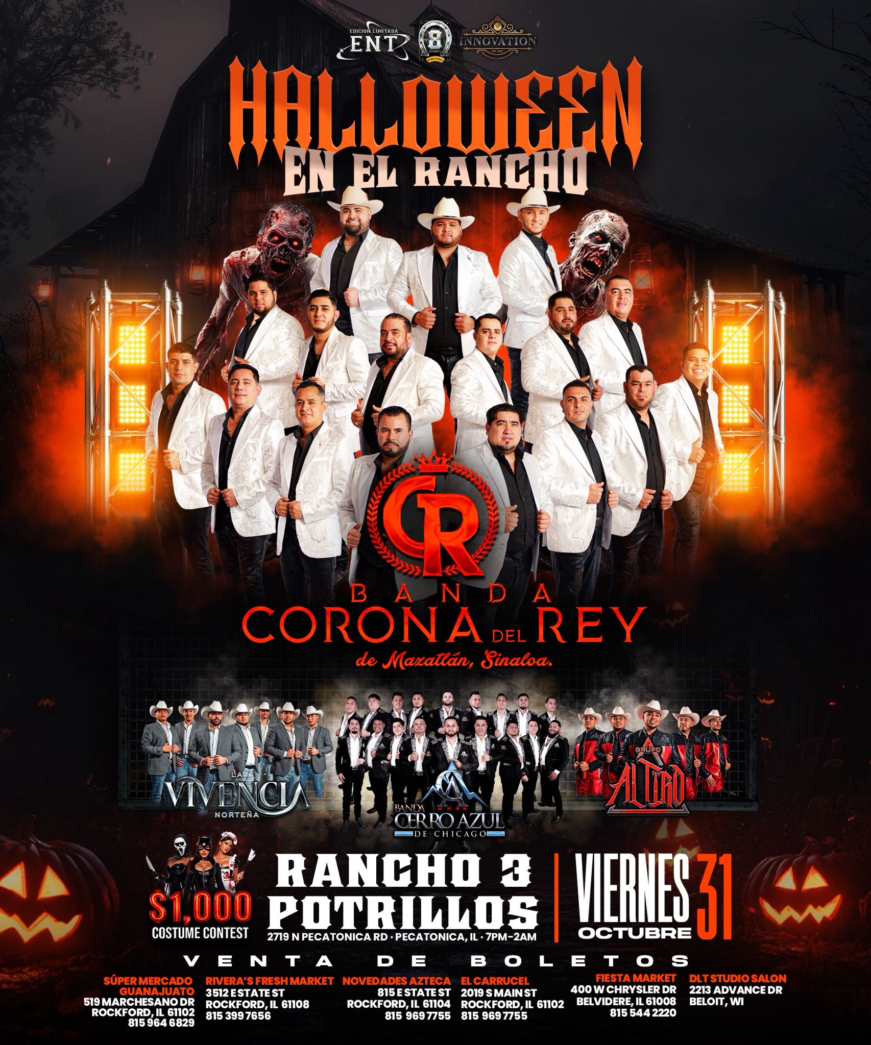 Tickets for HALLOWEEN EN EL RANCHO w * LA CORONA DEL REY in Pecatonica from ShowClix
