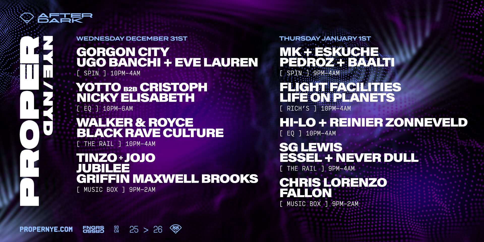 Tickets for FNGRS CRSSD x PROPER NYE/NYD present TINZO + JOJO at Music Box in San Diego from Showclix