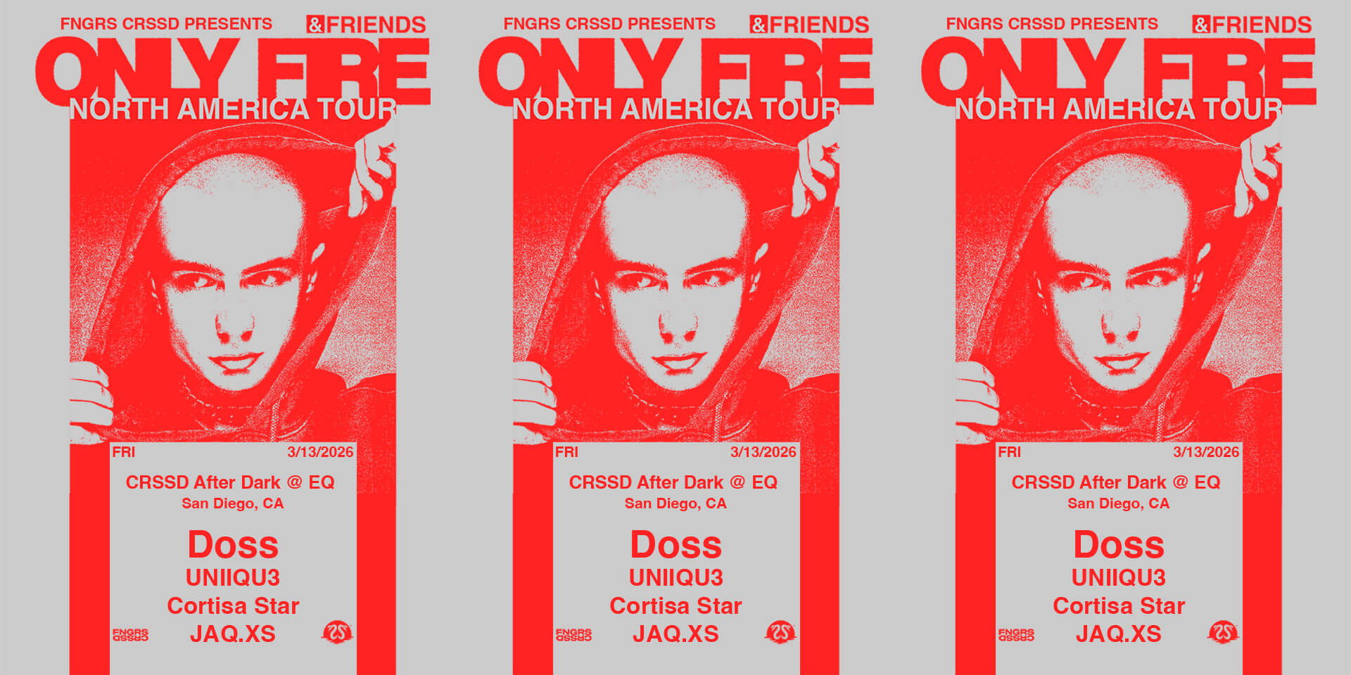 Tickets for FNGRS CRSSD x CRSSD FESTIVAL present Only Fire & Friends feat. Only Fire + Doss + UNIIQU3 + Cortisa Star at EQ