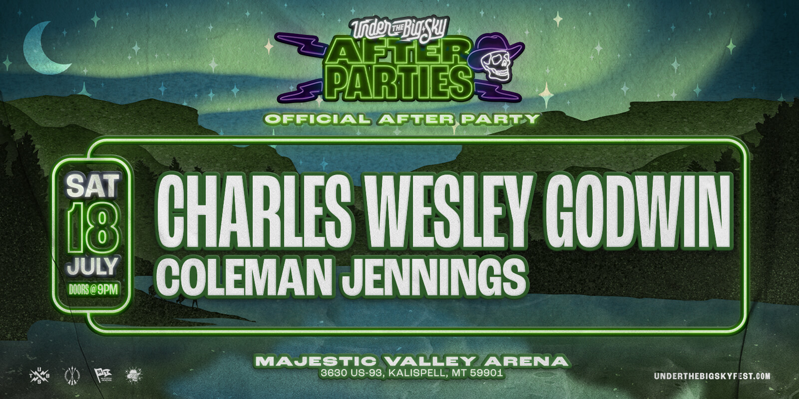 Tickets for Outriders x Under The Big Sky present CHARLES WESLEY GODWIN w/ Coleman Jennings at Majestic Valley Arena