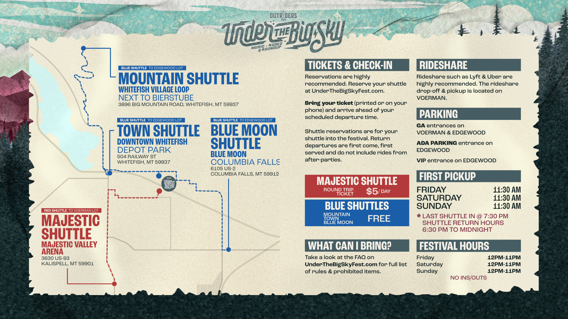 Tickets for Under The Big Sky 2026 Shuttle Buses