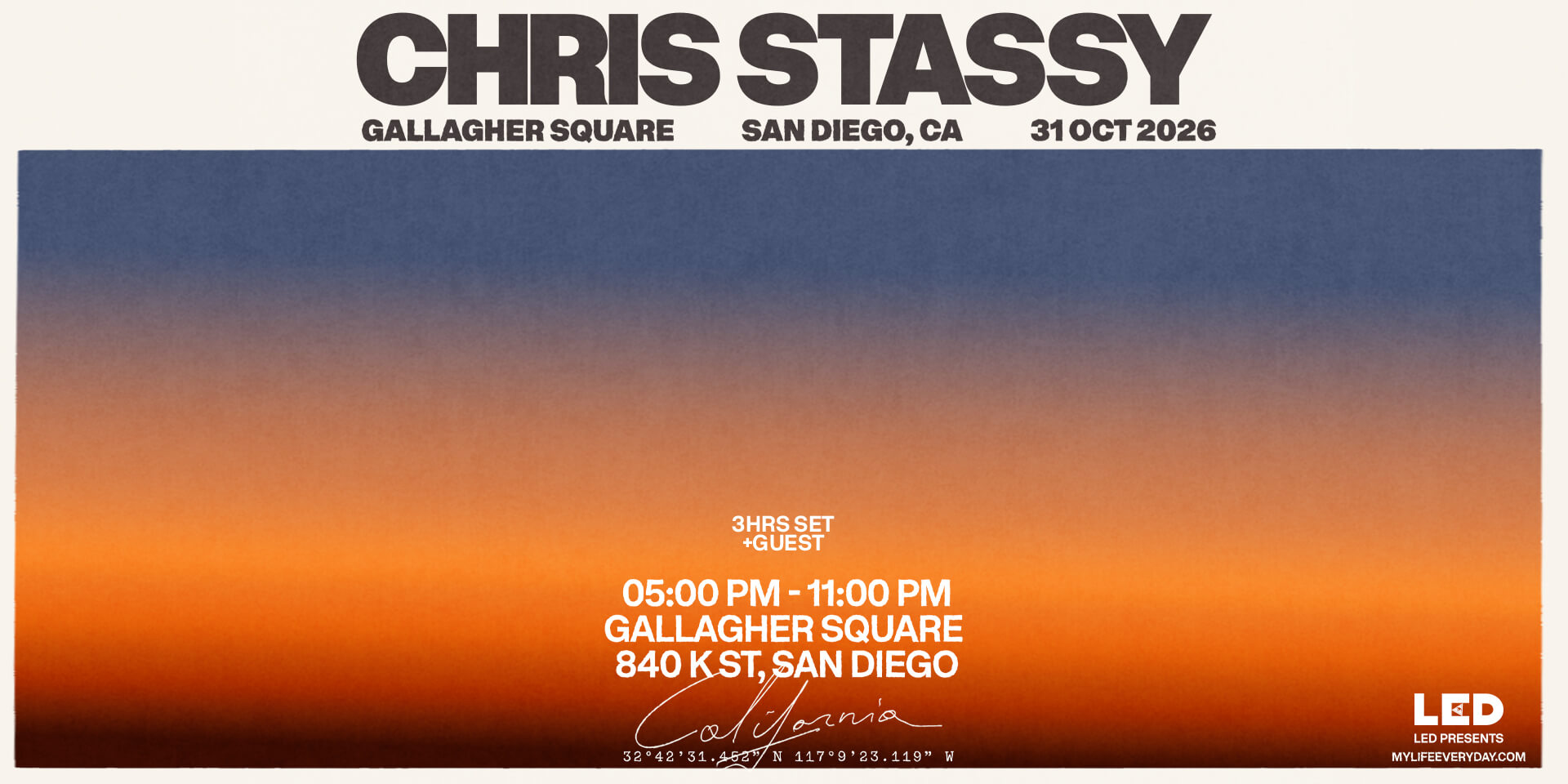 Tickets for LED Presents CHRIS STASSY [3 HOUR SET] at Gallagher Square - Petco Park