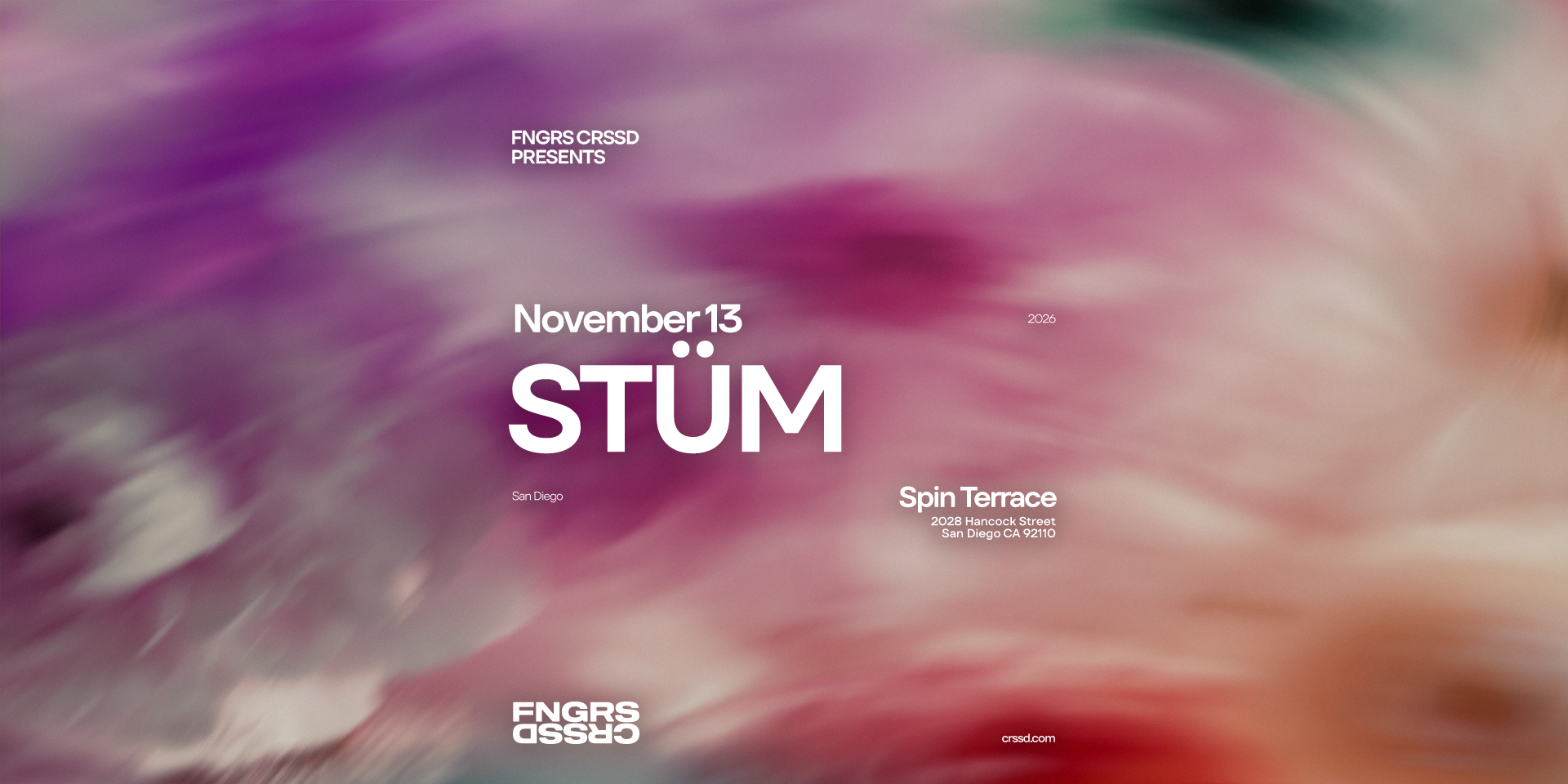 Tickets for FNGRS CRSSD presents ST&Uuml;M at Spin Terrace