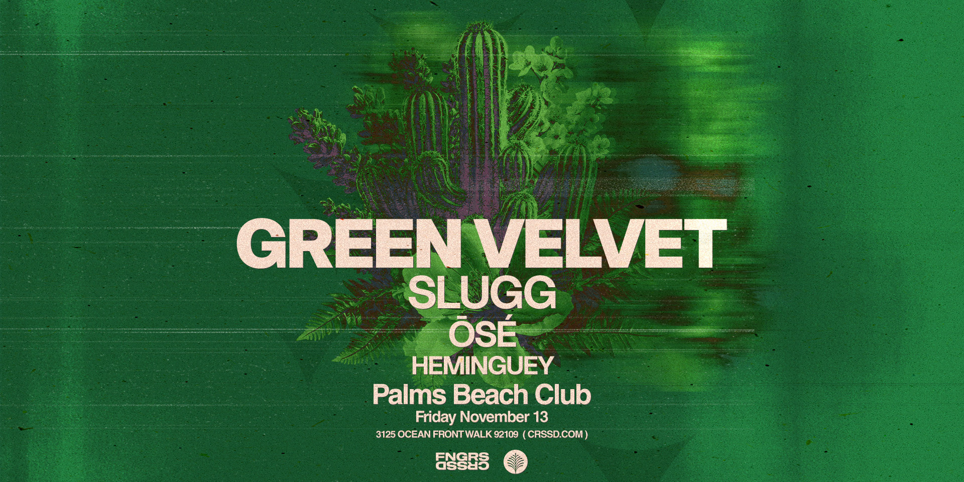 Tickets for FNGRS CRSSD presents GREEN VELVET + SLUGG + more at Palms Beach Club