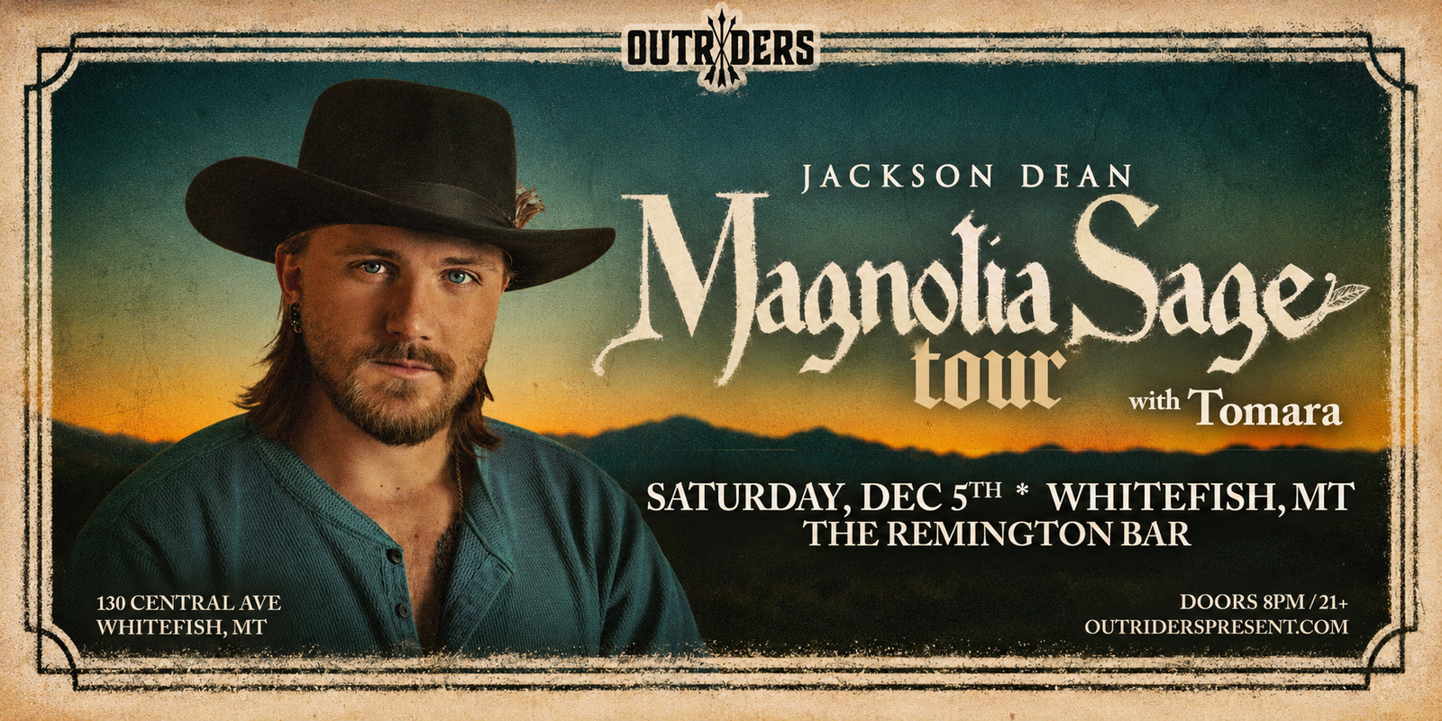 Tickets for Outriders present JACKSON DEAN: Magnolia Sage Tour with Tomara at The Remington